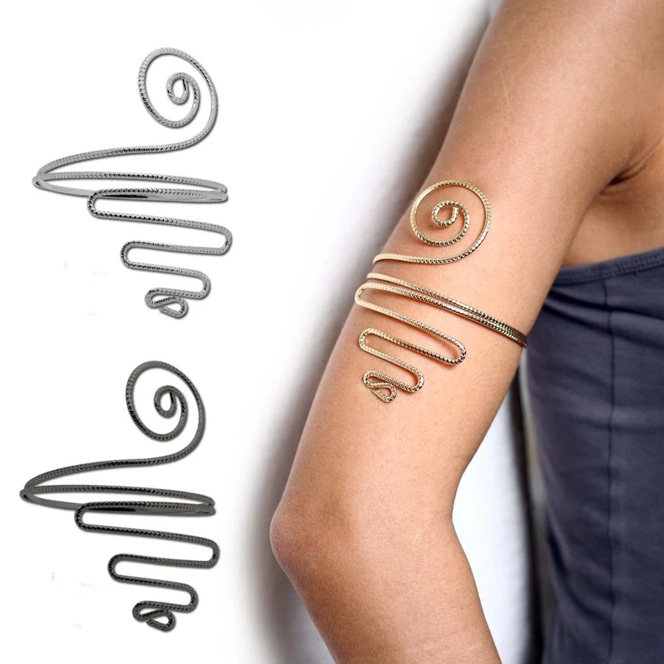 Oberarmreif Armreif Armband Armspange Spange Bangle Spiralen Accessoires Vintage - Bild 2 von 2