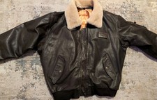 US Redskin Lederjacke, Pilotenjacke, braun XXL