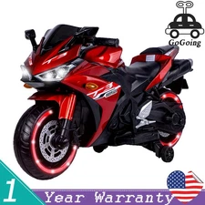 Electric Motorcycle 6/12V Kids Ride On Toy w/ Lighting Wheels for 3-8 Years Old