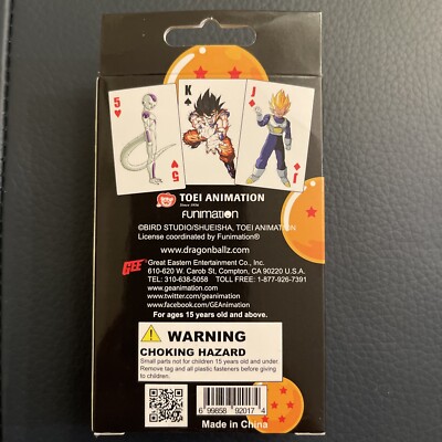 New Dragon Ball Z Key Characters Artwork 52 Card Poker Game