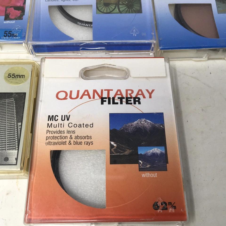 9 Camera Filters Tiffen Quantaray 55mm 62mm  Orange Close Up FLD Sunpak RED 55 - Image 2 of 4