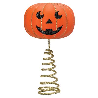 Old World Christmas Tree Topper for Halloween, Mini Pumpkin Head, 5.5''