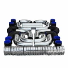 12pc 2.5'' Aluminum Universal Intercooler Turbo Piping + BLACK hose+T-Clamp kits