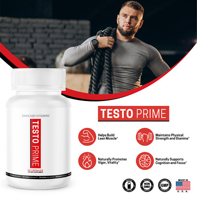 (1 BOTTLE) TESTO PRIME - Male Enhancement Testosterone Booster - 90  Caps