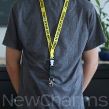 CRIME SCENE DO NOT CROSS Lanyard Keychain Metal Clasp - Forensic ID Wholesale