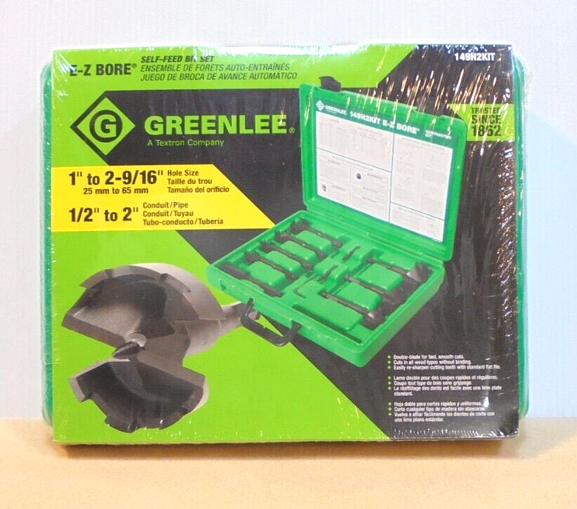 Greenlee Wood Boring Drill Bits Selffeed Ez Bore Contractor's Kit