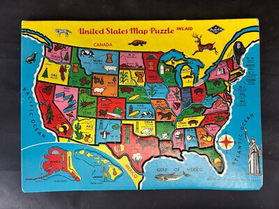 Vintage United States Map Puzzle Built-Rite 503:29 AS IS Please Read Discription