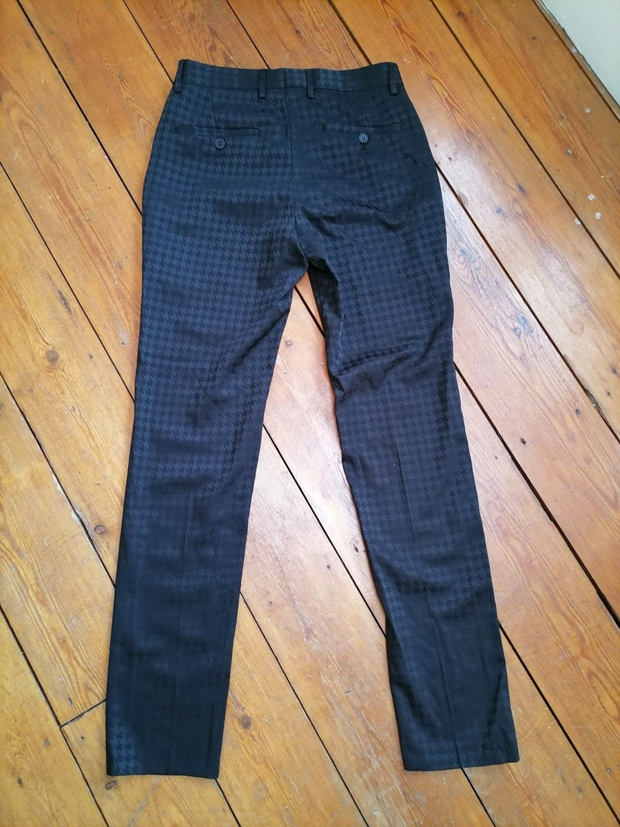 Man Booboo men's houndstooth trousers blk W28 L30 (BNWT) UK