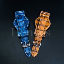18-22MM Bund Pilot Military Leather Watch Band Strap Aviation Fits for IWC