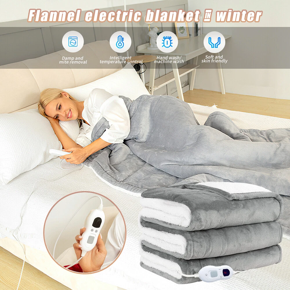 50 x 60inch Heated Blanket Fleece Electric Throw Blanket Fast Heating  Washable | eBay