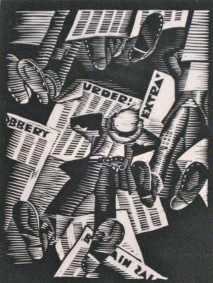 Grant Park Chicago by Charles Turzak   1939 WPA Woodcut Art Print to Frame