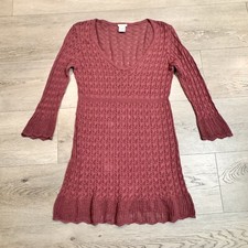 Maurices Thin Sweater Dress Size Medium M Romantic VNeck Knit Purple