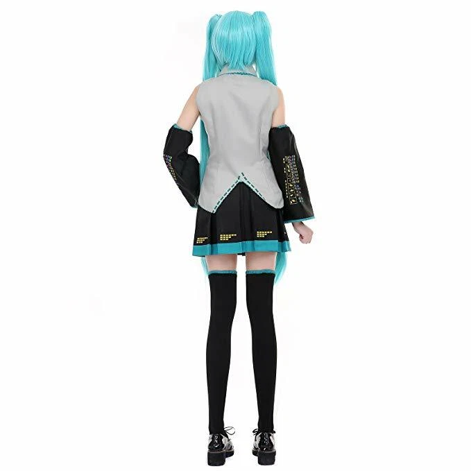 Vocaloid Hatsune Miku Uniform Dress Costume Top Skirt Suit For Halloween Cosplay - Image 4 of 4