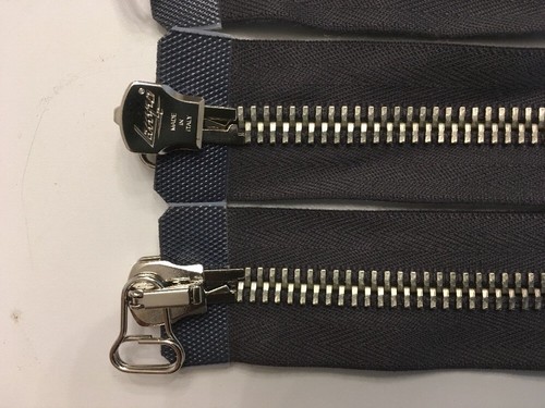 1 Quality Lampo Two Way Open End Dark Grey Zip 59cm Long 8mm Chrome Metal Teeth - Picture 3 of 7