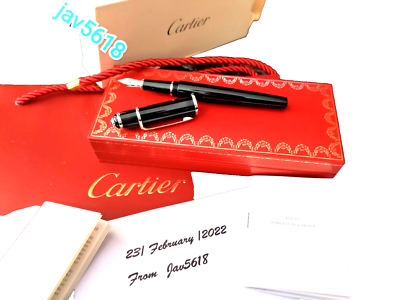 CARTIER DIABOLO FOUNTAIN PEN 18 kt GOLD NIB SAPPHIRE GEMSTONE