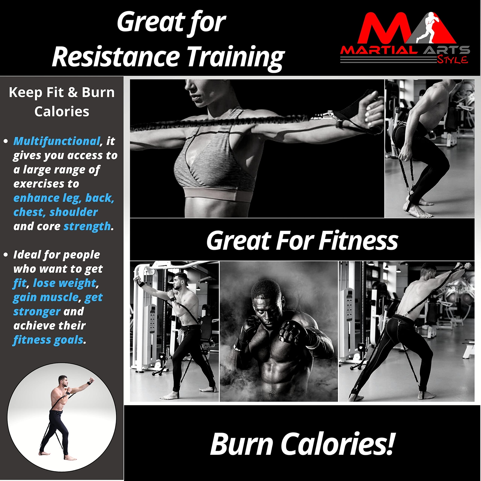 Boxing Bands Boxing Resistance Bands Full Body Resistance Band MMA Trainin