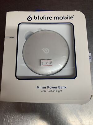 Blufire Mobile~Mirror Power Bank w/Built-in Light/White Espejo c/Luz ...
