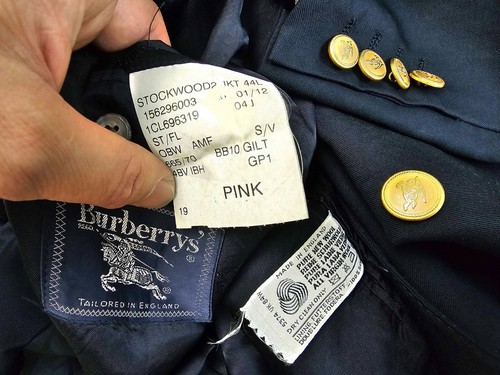 HOT VTG Men BURBERRYS STOCKWOOD DOUBLE BREAST GOLD BUTTONS WOOL NAVY BLAZER 44 L - Picture 4 of 15
