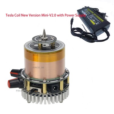 SSTC Artificial Lightning Tesla Coil Mini-V2.0 with Power Supply Musical Dual