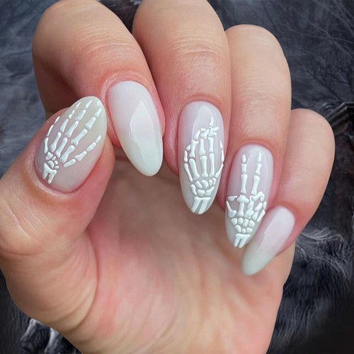 24pcs Stiletto Fake Nials Long Almond Press on Nails French Nail Tips DIY - Picture 14 of 20