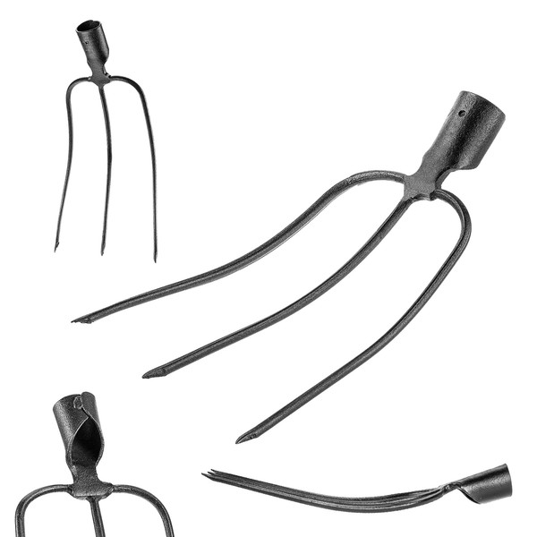 Kadax Heugabel Ohne Stiel, Aus Stahl, Mistgabel, Mistforke, Grabgabel, 3 Zinken-image