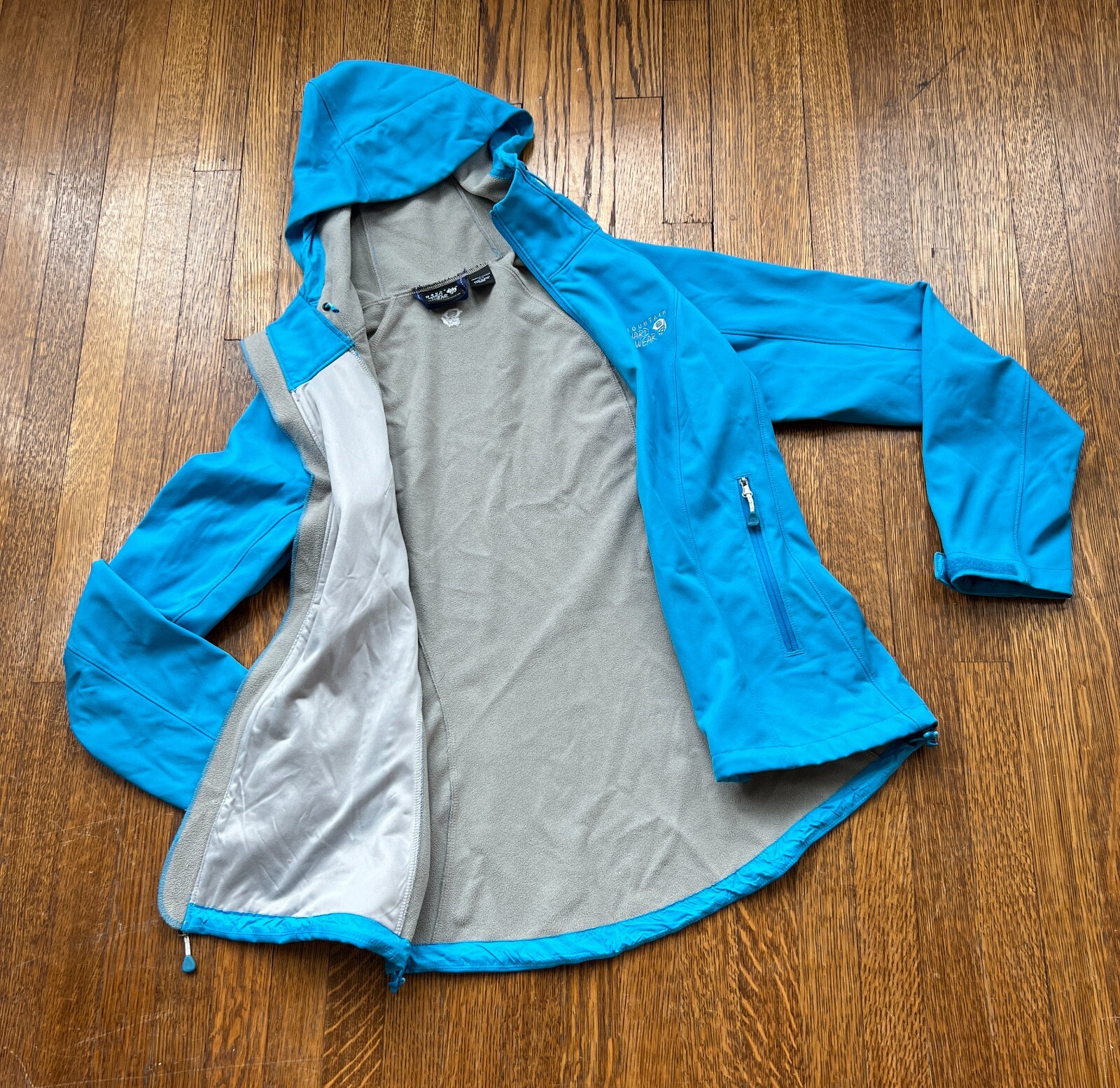Mountain Hardwear Principia Full Zip Hood Blue Softshell Jacket Women