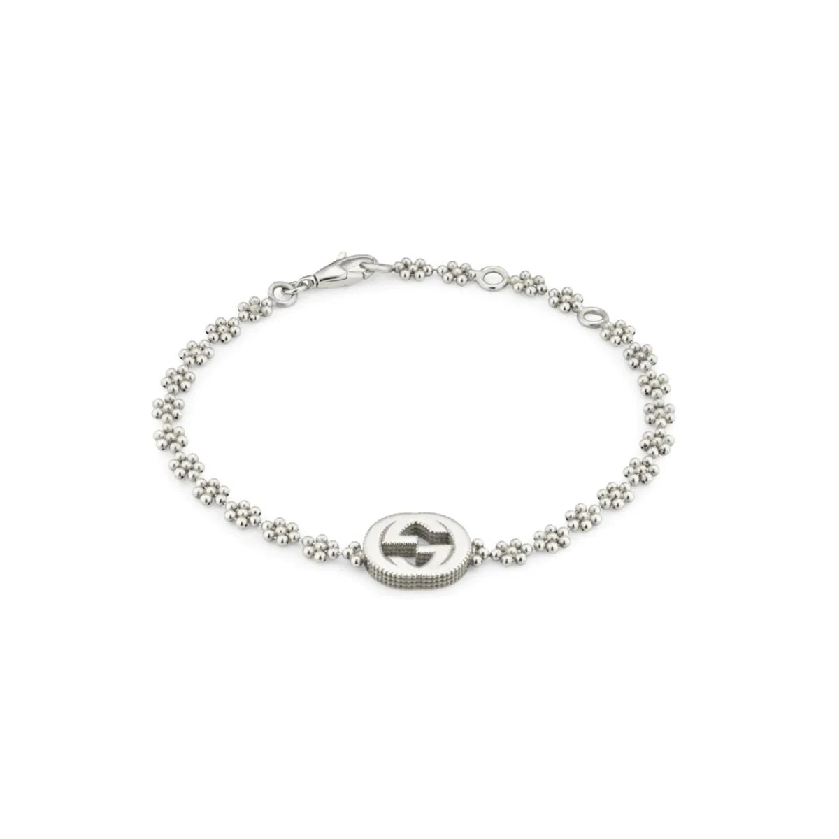 New Gucci Interlocking G Silver Bracelet YBA48168700100U eBay