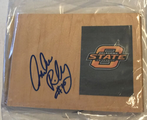 ANDREA RILEY Oklahoma State Women's Basketball WNBA Signed Floor Tile 5" x 4" - Picture 1 of 1