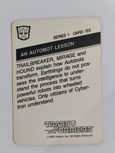 RARE - You pick (Action Cards) - 1985 Milton Bradley Transformers Cards - Picture 73 of 144