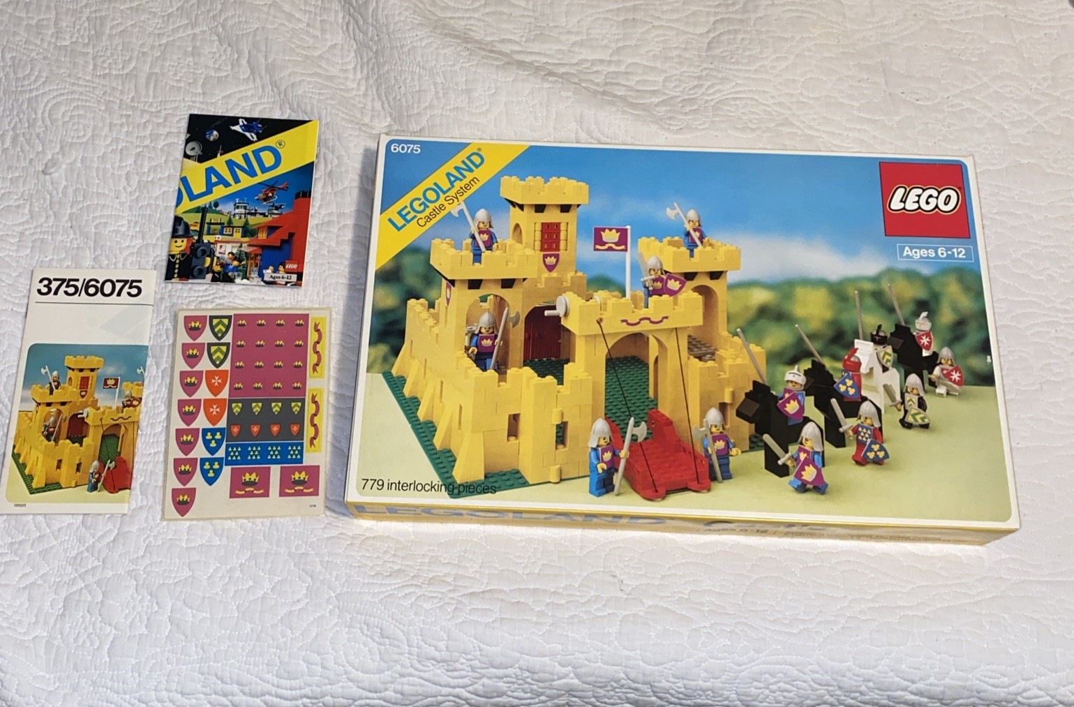 Vintage Classic LEGO Set Knights Yellow Castle 6075 With Unused Sticker Sheet