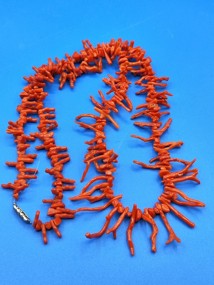 Antica collana in corallo rosso Sciacca con chiusura in argento sterling 925 - Immagine 4 di 4