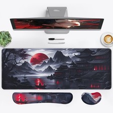 3-in-1 Large Gaming Mouse Pad, Anime Mouse Pad Keyboard Wrist Rest Support,...