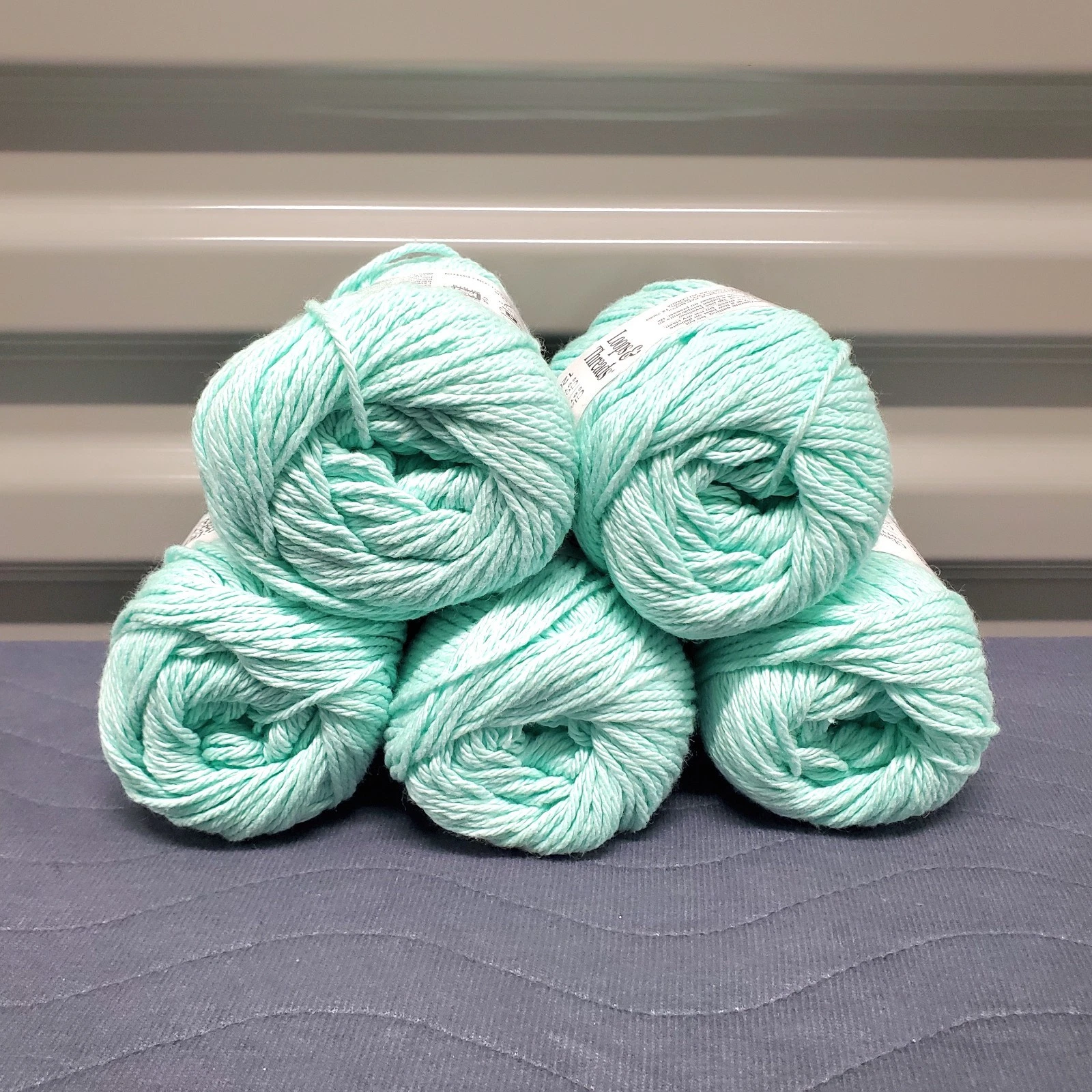 Loops & Threads Classic Cotton Yarn Seafoam Lot 5 Skeins 100% Cotton 120yd New image 7