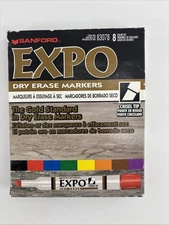 8 Vintage Sanford Expo Dry Erase Markers Chisel Tip Mix Color New Old Stock '95