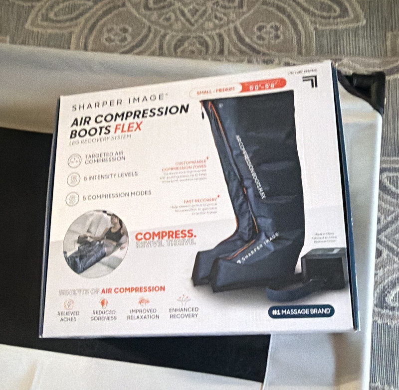 Sharper Image Air Compression Boots Flex Leg Recovery System, Black