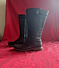 Ecco Womens Black Leather Calf High Riding Bo...