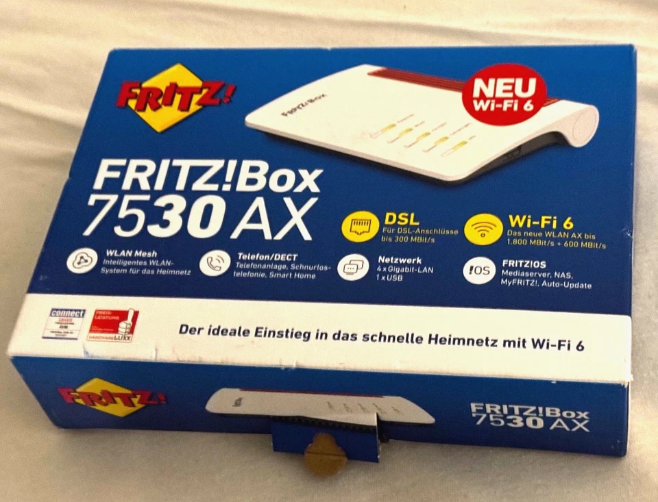 AVM FRITZ!Box 7530 AX WLAN AX Wi-Fi 6 DSL-Router | Highspeed Internet | Mesh |