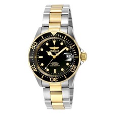 Invicta Men's Watch Pro Diver Black Dial Two Tone Stainless Steel Bracelet 8927