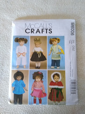McCall's M6006 18" Doll Clothes 12 Various Doll Accessories Uncut
