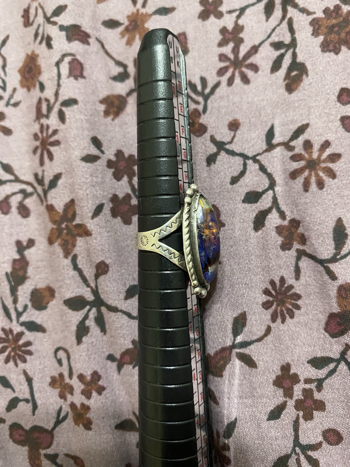 Sterling Silver Multicolor Oval Ring Native Ameri… - image 3