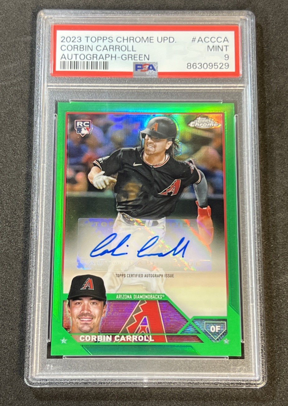 2023 Topps Chrome Update Corbin Carroll Rookie Green Auto /99 PSA 9 #AC-CCA