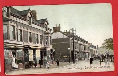 CAERNARVONSHIRE.  LLANDUDNO JUNCTION OSWALD GEBÄUDE pu 1906. METZGEREI
