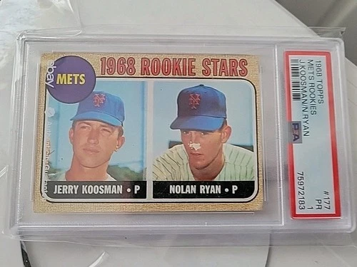 1968 TOPPS J.KOOSMAN / NOLAN RYAN #177 METS ROOKIES ROOKIE CARD RC PSA 1 NICE!