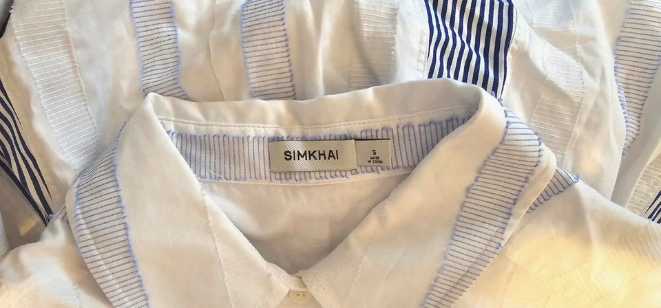 Maxi Vestido Camisa SIMKHAI Rayas Multi Jazz Patchwork - Nuevo Foto 4 de 4