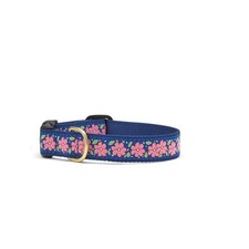 Pink Garden Pattern Dog Collar XSmall 612 Inch 5/8 Inch Narrow Pet Strap