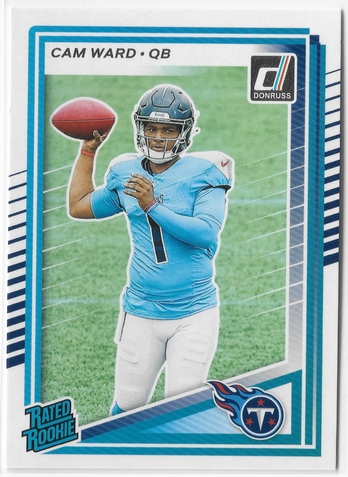 2025 Panini Donruss - Rated Rookie Cameron Ward #350 No Name (RC)- Titans