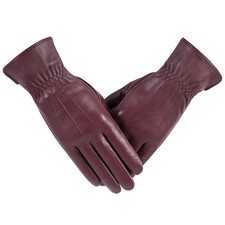 Winter Womens Fashion Leather Gloves Warm Cashmere Lining Touchscreen Texting...
