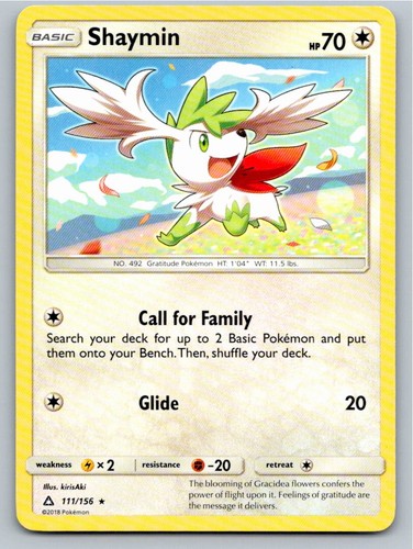 2018 POKEMON SHAYMIN ULTRA PRISM 111/156 R NM A64262 FREE S&H