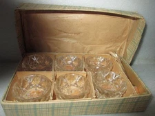 6 Vintage Bohemian Glass Crystal Salt Cellars w/ Spoons Made in Czechoslovakia