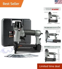 Heavy-Duty 2 inch Pneumatic Nail & Staple Gun with Carry Case & Safety Glasses